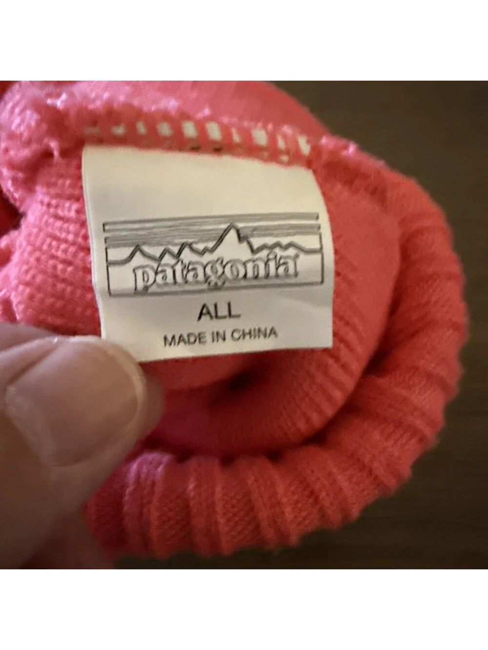 Patagonia Pom Beanie Winter Hat Knit Cap Striped Pink
